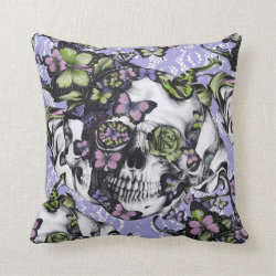 Candy Coated girly rose skull pillow.
