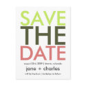 Candy Colors Green & Pink Save the Date postcards