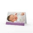 Candy Colours Lila Geburtskarte - Baby Announcement card