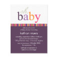 Candy Colours Purple:: Baby Shower Invitation postcard
