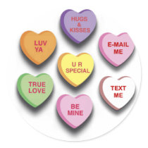 Candy Conversation Hearts Gifts and Apparel stickers by janbalaya Candy Conversation Hearts Gifts and Apparel stickers