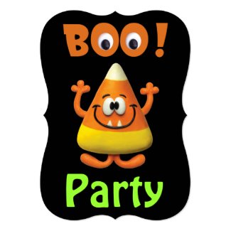Candy Corn Halloween Boo Party 5x7 Paper Invitation Card