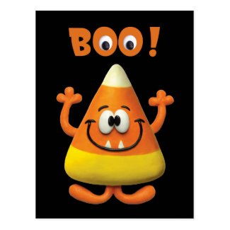 Candy Corn Halloween Boo Party Post Card