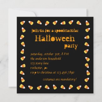 Candy Corn Halloween Invitation