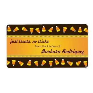 Candy Corn Halloween Kitchen label label