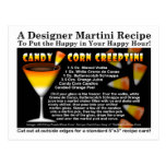 Candy Corn Halloween Martini Recipe Postcard