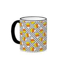 Candy Corn Halloween Polka Dot Mug by mariannegilliand Candy Corn Halloween Polka Dot Mug