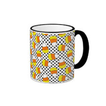 Candy Corn Halloween Polka Dot Mug