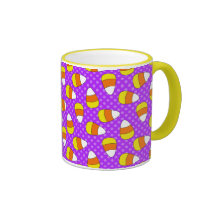 Candy Corn Halloween Purple Mug