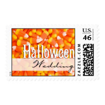 Candy Corn Halloween Wedding Postage Stamp