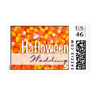 Candy Corn Halloween Wedding Postage Stamp stamp