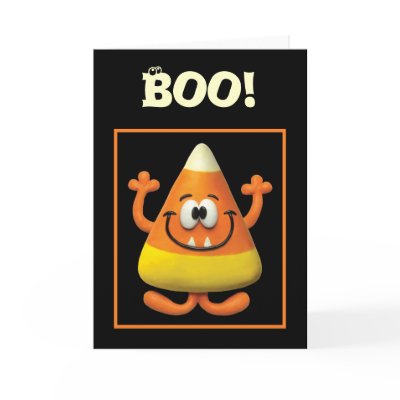 Candy Corn Monster Greeting Cards by AmyVangsgard