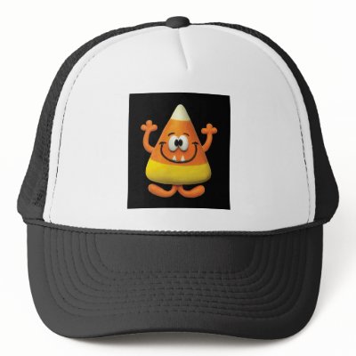 Candy Corn Monster Mesh Hat by AmyVangsgard