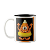 Candy Corn Monster mugs by AmyVangsgard Candy Corn Monster mugs