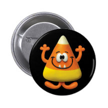 Candy Corn Monster Pinback Buttons