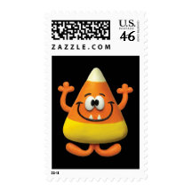 Candy Corn Monster Postage Stamp