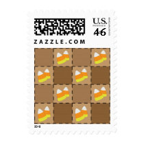 Candy Corn Patchwork Postage Stamp by 13BlackCatsDesigns Candy Corn Patchwork Postage Stamp