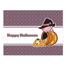 Candy Corn Pot Postcard