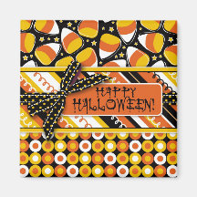 Candy Corn Square Magnet