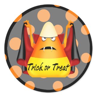 Candy Corn Vampire Halloween Sticker sticker