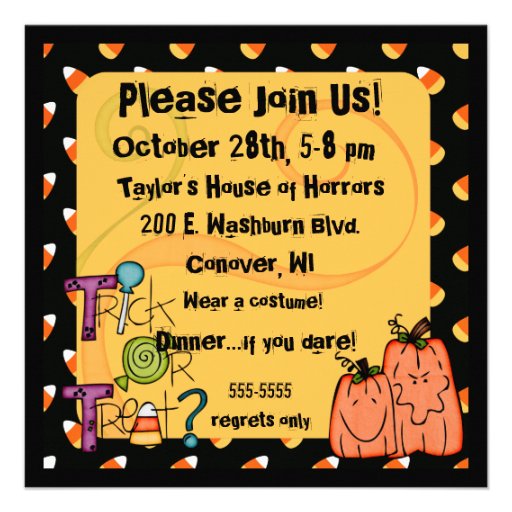 Candy Corny Halloween Party Invitation