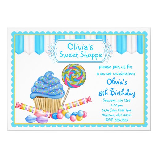 Candy Cupcake Invitations