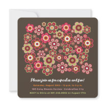 Candy Daisies Bloom Kids Birthday Photo Invitation