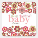 Candy Daisies Flowers Blooms Baby Shower Gift Tag Sticker