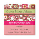 Candy Daisies Pattern Birth Announcement Magnet