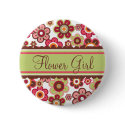 Candy Daisies Pattern "Flower Girl" Wedding Button by fatfatin_design Candy Daisies Pattern "Flower Girl" Wedding Button