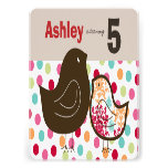 Candy Damask Chicks Girl Birthday Party Invitation