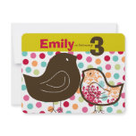 Candy Damask Chicks Kids Birthday Party Invitation