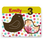 Candy Damask Chicks Kids Birthday Party Invitation