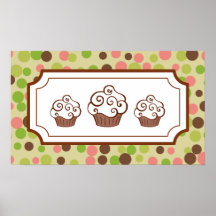 Candy Dots Cupcake Art Print