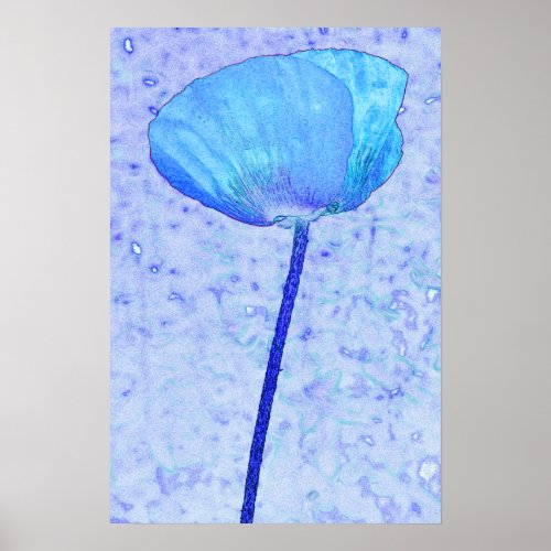 Candy electric blue poppy ...poster print