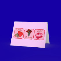 Candy, Flowers, Lovin' cards