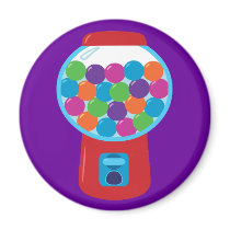 Candy Gumball Machine Refrigerator Magnets