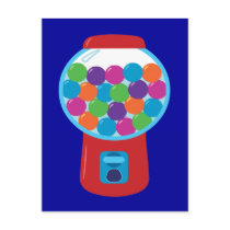 Candy Gumball Machine Post Card