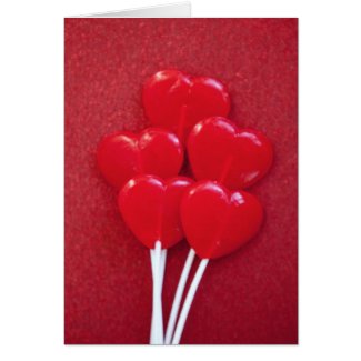 Candy Heart Lollipops Card