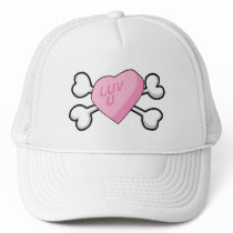 candy heart Skull and Crossbones hats