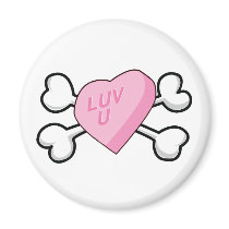 candy heart Skull and Crossbones magnets by doonidesigns candy heart Skull and Crossbones magnets