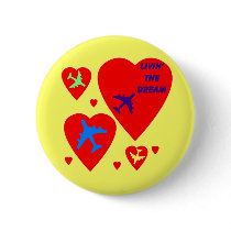 Candy Heart Valentine Airplane buttons