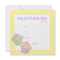 Candy Hearts Cupcakes Invitations