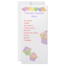 Candy Hearts Cupcakes Custom Rack Cards