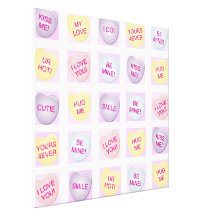 Candy Hearts Gallery Wrapped Canvas