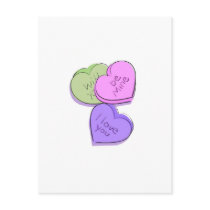 Candy Hearts postcards