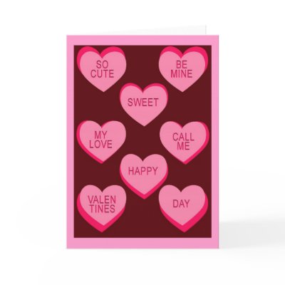 CANDY HEARTS Valentine Cards by greenbaby