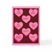 CANDY HEARTS Valentine cards