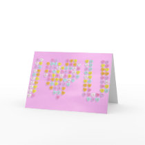 Candy Hearts Valentine's Card with pink background