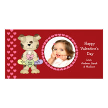 Candy Hearts Valentine's Day Personalized Photo Card